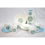 RETRO 'J & G MEAKIN' COFFEE SET decorated with blue geometric circles (June's House)