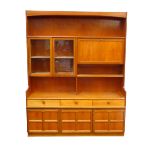 NATHAN 1970's TEAK WALL UNIT with various cupboards and drawers, 152.