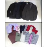 LOT OF VARIOUS GENTLEMEN'S CLOTHING including jackets, shirts, ties, etc.