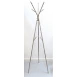 BRUSHED STEEL HAT AND COAT STAND 170cm high (From Simon's Flat)