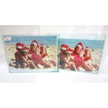 PAIR OF GLASS BLOCK PHOTO FRAMES 23cm x 31cm (From the burglary house)