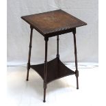 EDWARDIAN OAK OCCASIONAL TABLE with a 43cm square top and undertier (From Veronika's Flat)