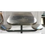 STAINLESS STEEL PRISON INTERVIEW TABLE the table top 99cm x 70cm,