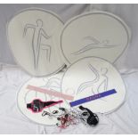 COLLECTION OF CIRCULAR WINDOW STICKERS 72cm diameter, with earphones,