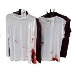 COLLECTION OF RENTON'S CLOTHING including fake 'blood' stained t-shirts and bomber style jackets