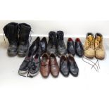 COLLECTION OF GENTS SHOES AND BOOTS including Dewalt, Bugatti, Dr Martin, etc.