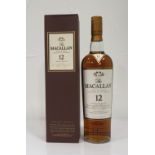 MACALLAN 12YO SHERRY OAK A bottle of Macallan 12 Year Old Single Malt Scotch Whisky matured in