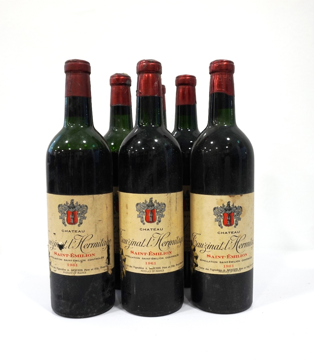 CHATEAU TAUZINAT L'HERMITAGE VINTAGE 1961 6 bottles of Chateau Tauzinat l'Hermitage Grand Cru