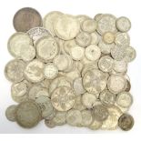 VICTORIA CROWN dated 1889, double florin 1889, and a selection of pre-1947 British silver coins,