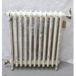 EDWARDIAN CAST IRON RADIATOR with eleven sections, painted,