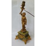 FRENCH GILT METAL FIGURAL GARNITURE PIECE (converted to table lamp), titled 'La Source',