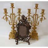 PAIR OF DECORATIVE ITALIAN BRASS CANDELABRA 43.