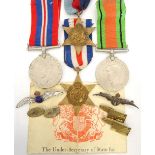 WWII BRITISH MEDAL GROUP comprising 1939-45 Star; France and Germany Star; Defence and War Medals;