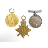 THREE WWI BRITISH MEDALS comprising a 1914-15 Star named to 'Pte.F.