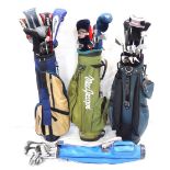 SELECTION OF GOLF CLUBS including Wilson, Mizino, Hawkeye, Taylor Made, Callaway, Ping and others,