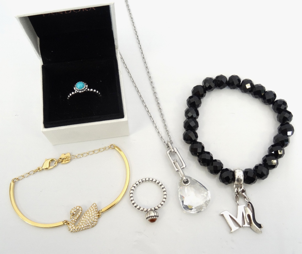 SELECTION OF PANDORA AND OTHER FASHION JEWELLERY comprising a Pandora turquoise set silver December