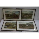 SET OF FOUR SPORTING PRINTS depicting the Vale Of Aylesbury Steeple Chase,