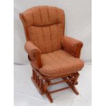 DUTAILIER MAHOGANY FRAME ROCKING CHAIR