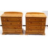 TWO WAXED PINE CHESTS
