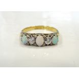LATE VICTORIAN OPAL AND DIAMOND RING the diamonds totalling approximately 0.