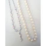 LARGE PEARL NECKLACE with fourteen carat gold clasp,