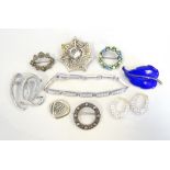 SELECTION OF SILVER AND OTHER JEWELLERY including an Ola Gorie silver pendant,