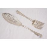 PAIR OF EDWARDIAN SILVER FISH SERVERS