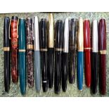 COLLECTION OF VINTAGE FOUNTAIN PENS includes a Parker 'Duofold', 'Slimfold' and 'Victory',