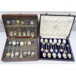 TWENTY FIVE SILVER AND ENAMEL COLLECTORS SPOONS depicting Peebles, Montrose, Inverness, Dumbarton,