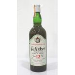 TALISKER 12YO A bottle of TALISKER 12 YEAR OLD Single Malt Scotch Whisky from the 1980's. 75cl.