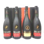 FOUR BOTTLES REMY MARTIN V.S.O.P. CHAMPAGNE COGNAC A selection of four bottles of Remy Martin V.S.O.