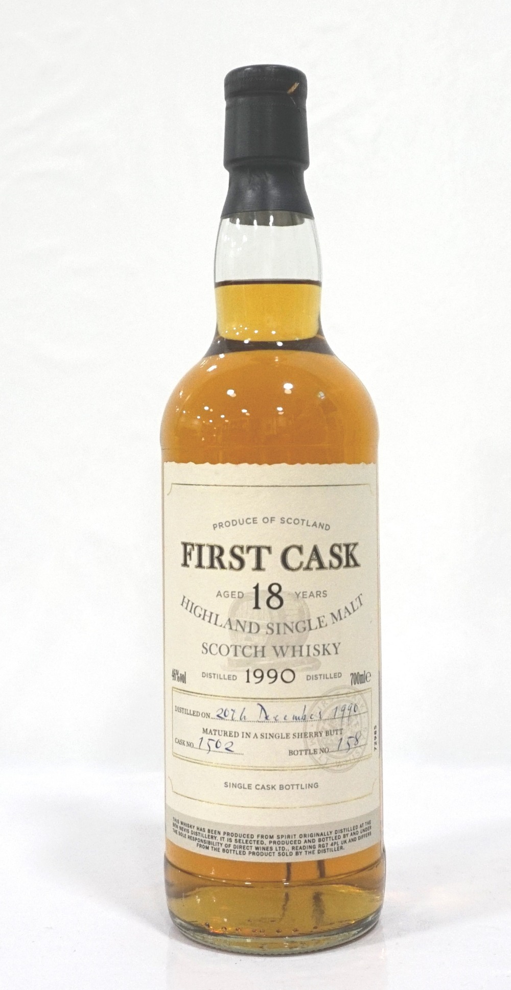 BEN NEVIS 1990 FIRST CASK An 18 Year Old Single Cask bottling of Ben Nevis Single Malt Scotch