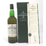 LAPHROAIG 15YO ERSKINE 2000 APPEAL Drawn from a cask presented to the Prince of Wales on his 50th