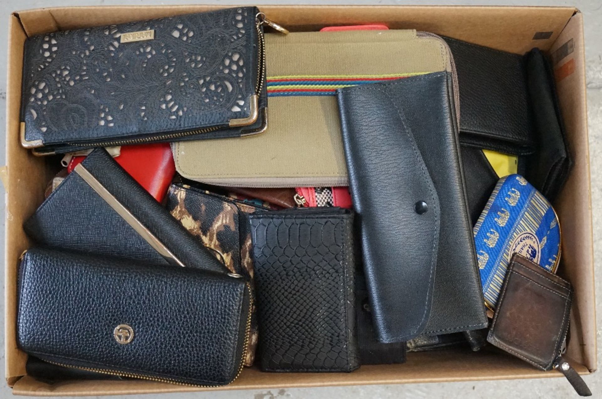 ONE BOX OF PURSES AND WALLETS