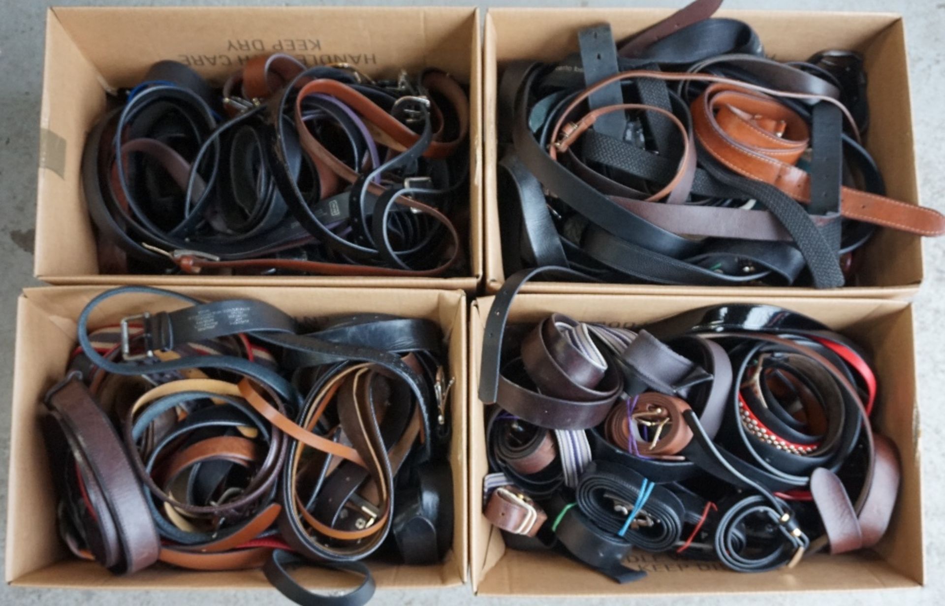 FOUR BOXES OF LADIES' & GENTS' BELTS