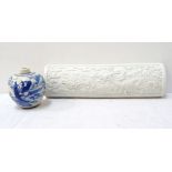 CHINESE BLUE ON WHITE SMALL PORCELAIN VASE circa 1900,