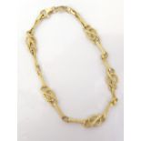 EIGHTEEN CARAT GOLD FANCY LINK BRACELET with textured finish, approximately 2.