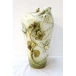 ART NOUVEAU RIESSNER STELLMACHER & KESSEL PORCELAIN VASE decorated with a spiders web amongst