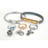 GOOD SELECTION OF FASHION JEWELLERY comprising a Links of London silver bracelet with crystal set