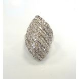 IMPRESSIVE DIAMOND CLUSTER COCKTAIL RING the multi diamonds totalling approximately 2cts,