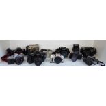 COLLECTION OF 'CANON' AND 'MINOLTA' CAMERAS AND EQUIPMENT Canon includes EOS1000F, 500 and IX7,