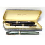 1950's 'CONWAY STEWART' PEN AND PENCIL SET a '58' fountain pen with 14K gold nib,