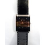 LADY'S RADO DIASTAR WRISTWATCH the sleek black rectangular dial with silver coloured vertical