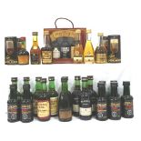 SELECTION OF COGNAC AND FORTIFIED WINE MINIATURES A selection of thirty bottles of cognac and