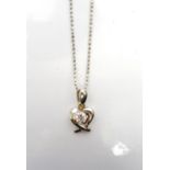 DIAMOND SET STYLISED HEART PENDANT the round brilliant cut diamond approximately 0.