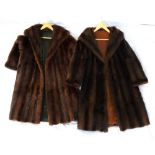 TWO VINTAGE LADIES MUSQUASH COATS