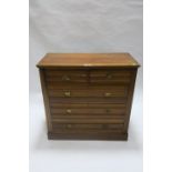 AN EARLY 20th CENTURY MAHOGANY CHEST OF DRAWERS the rectangular top above two short and three long