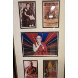 FOUR FRAMED COLOURED PHOTOGRAPHS OF DALIA LAMA Signed,