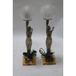 A PAIR OF ART DECO STYLE TABLE LAMPS,
