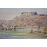 after IAN R MACGREGOR Country Landscape with Hill Top Buildings A Coloured Print Signed in the